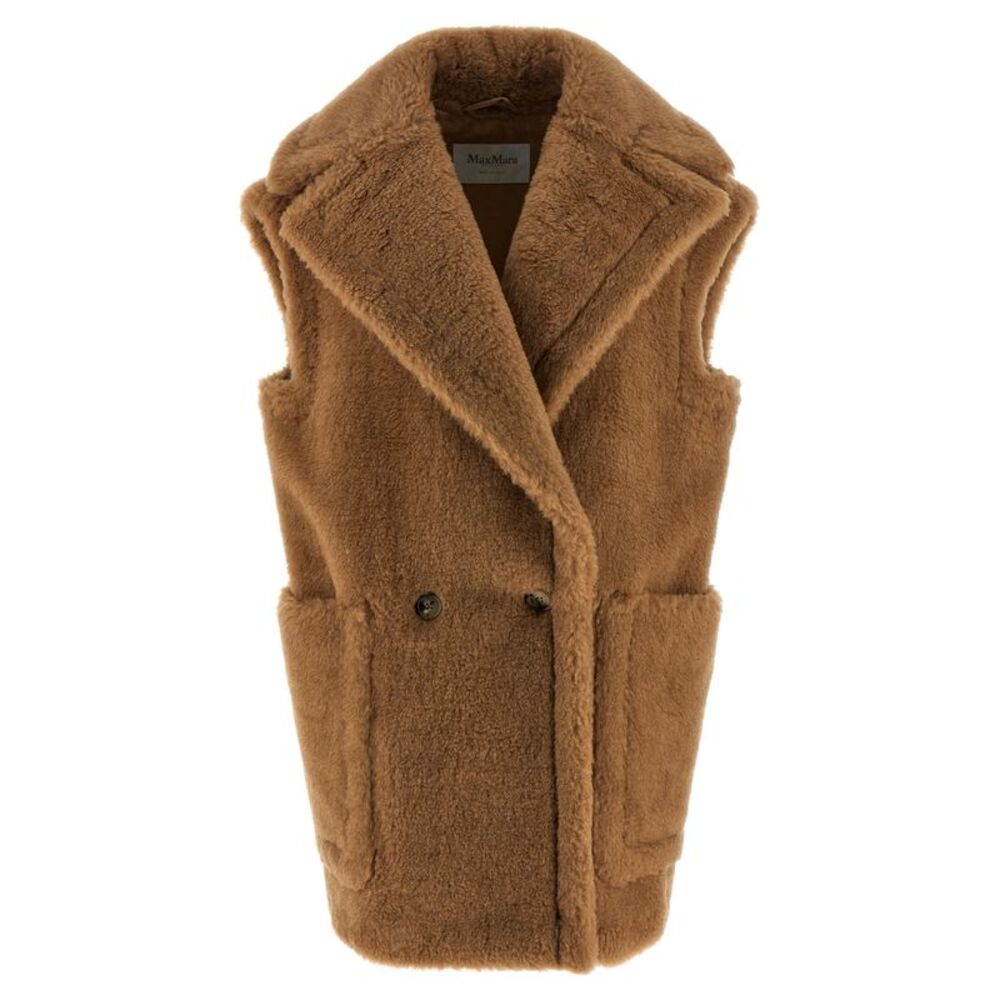 Max Mara Beige Wool Sleeveless Women's Jacket